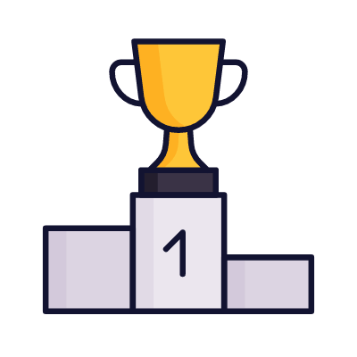 Podium Trophy, Animated Icon, Lineal