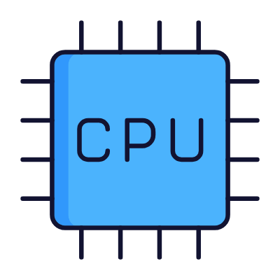 CPU Chip, Animated Icon, Lineal