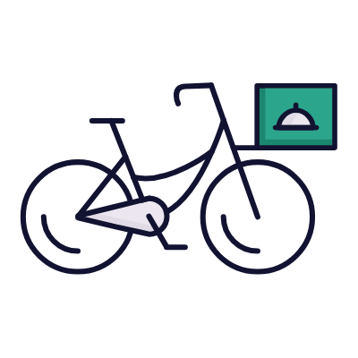 Delivery bike, Animated Icon, Lineal