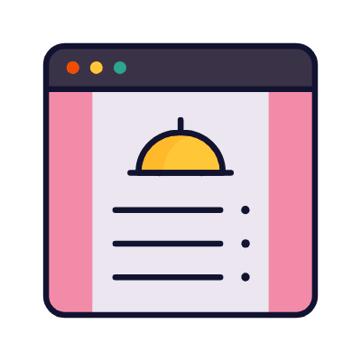 Browser Food Menu, Animated Icon, Lineal