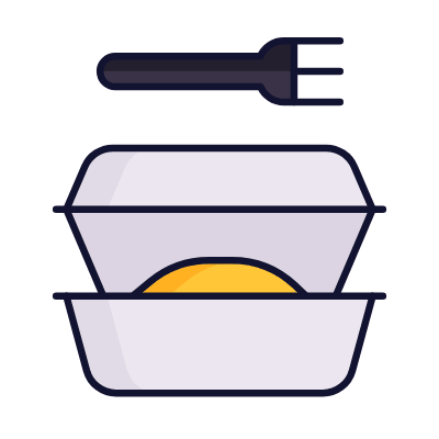 Food Take Away, Animated Icon, Lineal