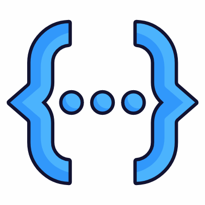 Curly Brackets Dots, Animated Icon, Lineal