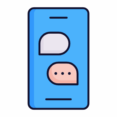 Smartphone Chats, Animated Icon, Lineal