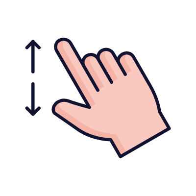 Two fingers, Animated Icon, Lineal