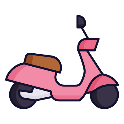 Vespa Scooter, Animated Icon, Lineal