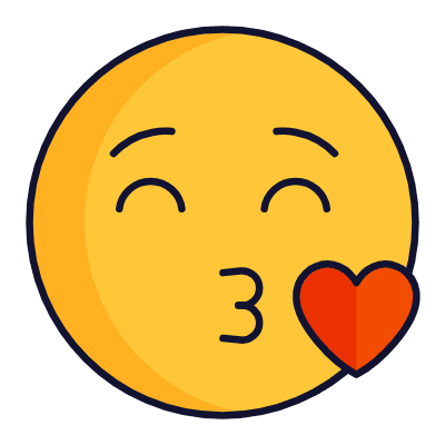 Kiss Heart, Animated Icon, Lineal