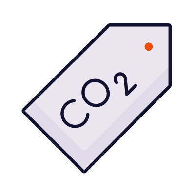 Price Tag CO2, Animated Icon, Lineal