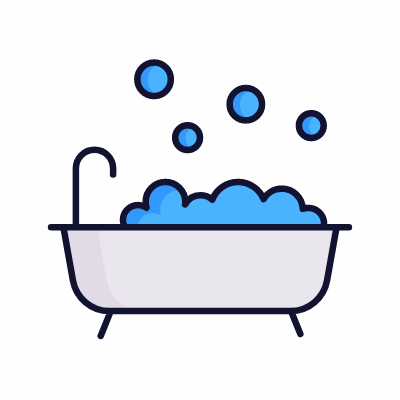 Bathtub Bubbles, Animated Icon, Lineal