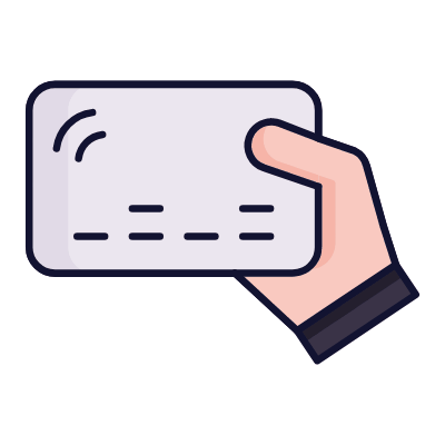 Hand Credit Card, Animated Icon, Lineal