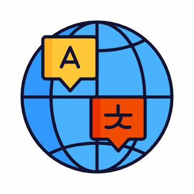 Globe Translate, Animated Icon, Lineal