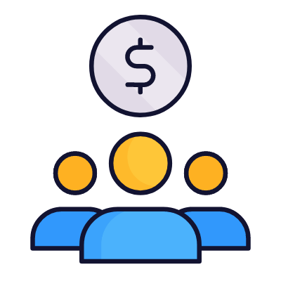 Avatars Collecting Money, Animated Icon, Lineal