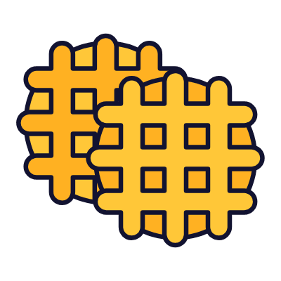 Waffles, Animated Icon, Lineal