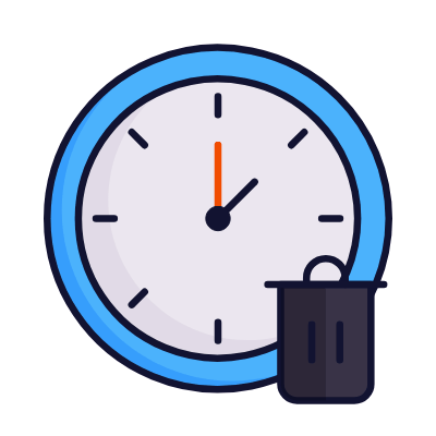 Clock Trash, Animated Icon, Lineal