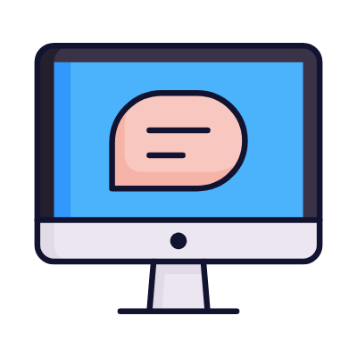 Desktop Chat, Animated Icon, Lineal