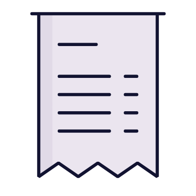 Receipt, Animated Icon, Lineal