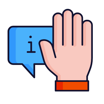 Hand Chat Info, Animated Icon, Lineal