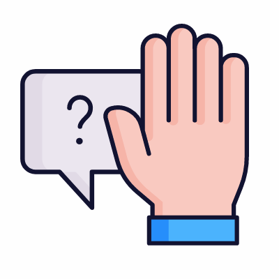 Hand Chat Question, Animated Icon, Lineal