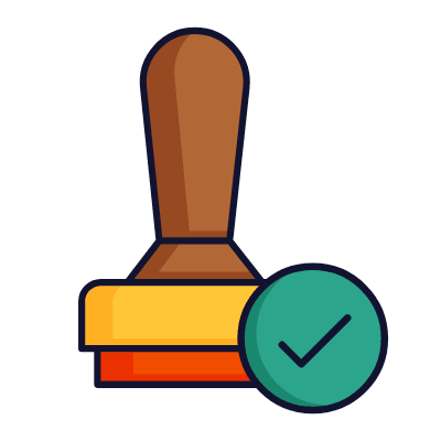 Stamp Check, Animated Icon, Lineal
