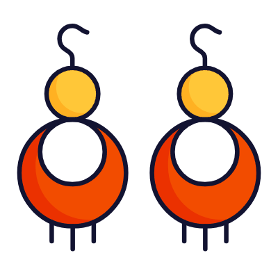Earrings, Animated Icon, Lineal