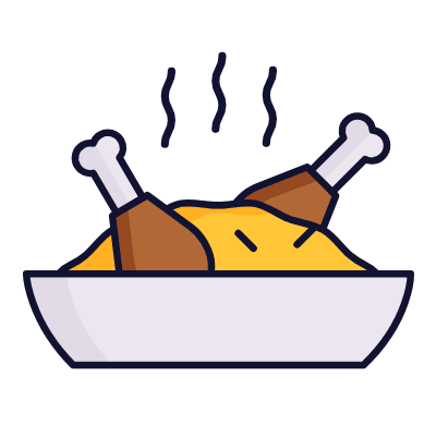 Biryani, Animated Icon, Lineal