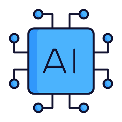 AI Chip, Animated Icon, Lineal