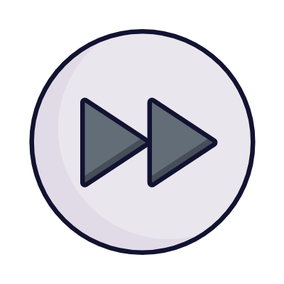Fast Forward Circle, Animated Icon, Lineal