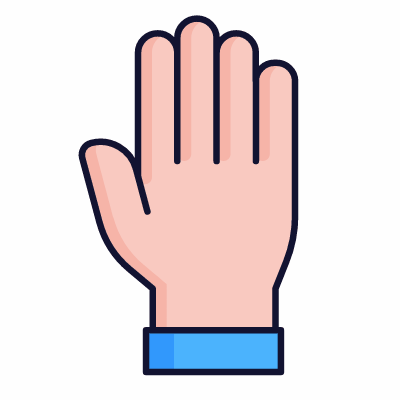Hand Rising, Animated Icon, Lineal