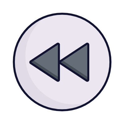 Rewind Circle, Animated Icon, Lineal