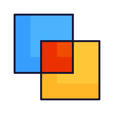 Squares Intersect, Animated Icon, Lineal