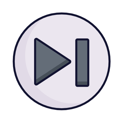 Skip Forward Circle, Animated Icon, Lineal