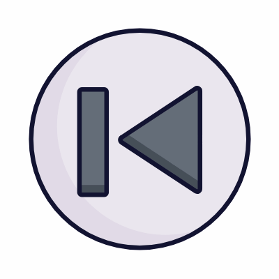 Skip Back Circle, Animated Icon, Lineal