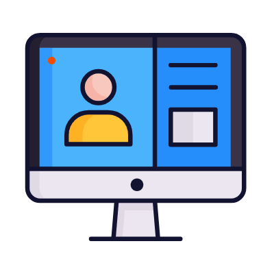 Desktop Live Stream, Animated Icon, Lineal