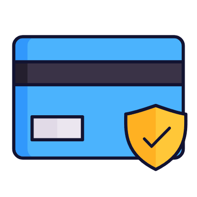 Credit Card Shield, Animated Icon, Lineal