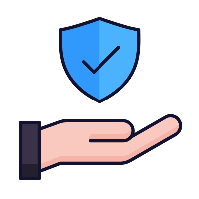 Hand Shield, Animated Icon, Lineal