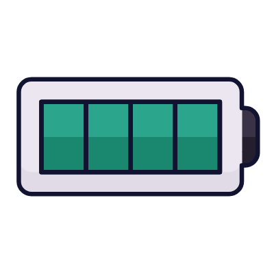 Battery Level 4, Animated Icon, Lineal