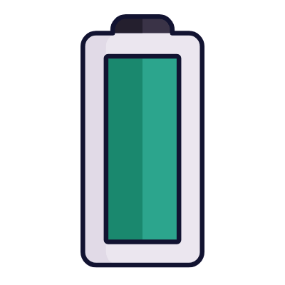 Battery Level 4, Animated Icon, Lineal