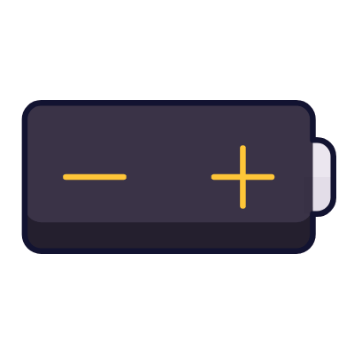 Battery Plus Minus, Animated Icon, Lineal