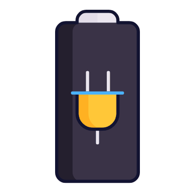 Battery Plug, Animated Icon, Lineal