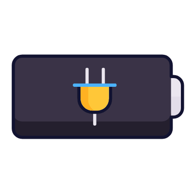 Battery Plug, Animated Icon, Lineal