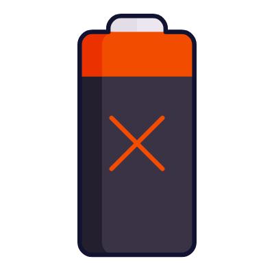 Battery Cross, Animated Icon, Lineal