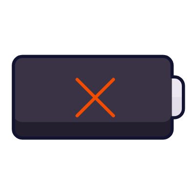 Battery Cross, Animated Icon, Lineal