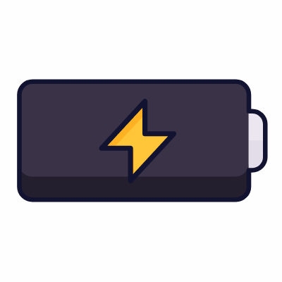 Battery Bolt, Animated Icon, Lineal