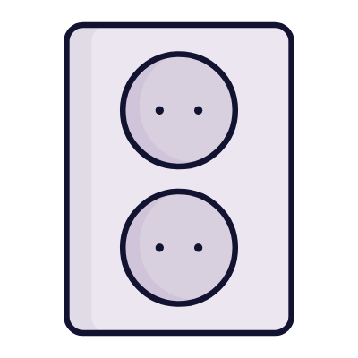 Outlet Double Type C, Animated Icon, Lineal