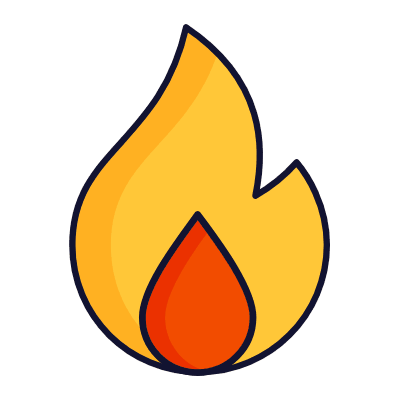 Flame, Animated Icon, Lineal