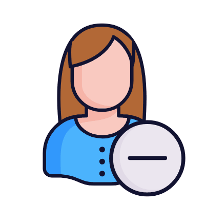 Woman Minus, Animated Icon, Lineal