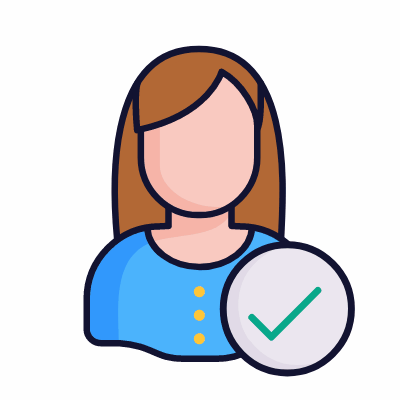 Woman Check, Animated Icon, Lineal