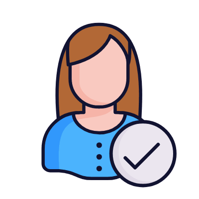 Woman Check, Animated Icon, Lineal