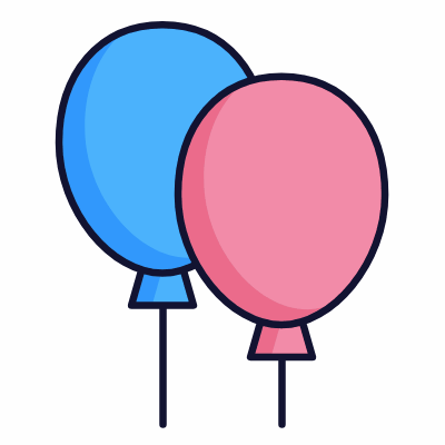 Balloons, Animated Icon, Lineal