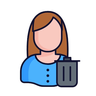 Woman Trash, Animated Icon, Lineal
