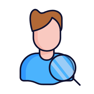 Man Search, Animated Icon, Lineal